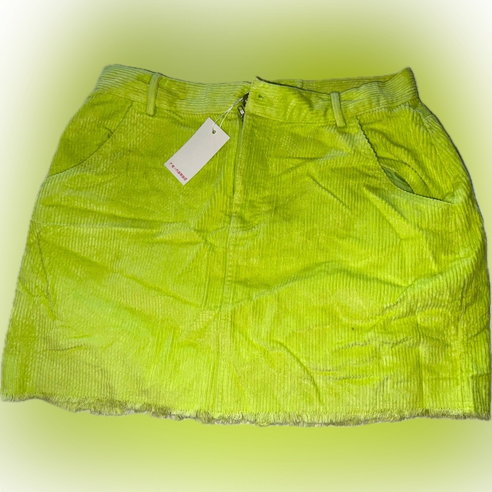 NWT! Lime green corduroy skirt